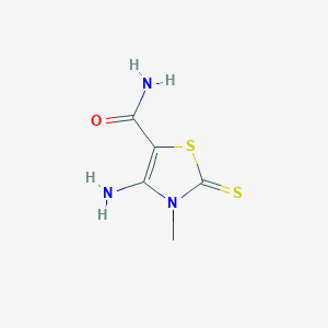 molecular formula C5H7N3OS2 B2673164 4-Amino-3-methyl-2-thioxo-2,3-dihydro-1,3-thiazole-5-carboxamide CAS No. 124724-65-8