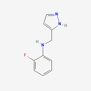 molecular formula C10H10FN3 B2673166 2-fluoro-N-[(1H-pyrazol-3-yl)methyl]aniline CAS No. 1006438-26-1