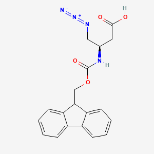 molecular formula C19H18N4O4 B2673189 Fmoc-D-Dbu(N3)-OH 