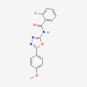 molecular formula C16H12FN3O3 B2673196 2-fluoro-N-[5-(4-methoxyphenyl)-1,3,4-oxadiazol-2-yl]benzamide CAS No. 865286-73-3