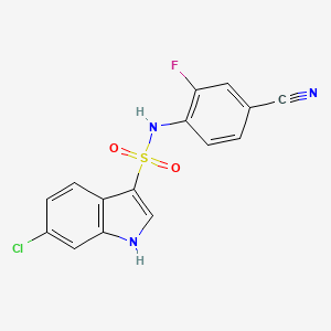 6-Chloro-N-(4-cyano-2-fluorophenyl)-1H-indole-3-sulfonamide
