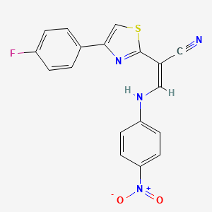 (Z)-2-(4-(4-fluorophenyl)thiazol-2-yl)-3-((4-nitrophenyl)amino)acrylonitrile