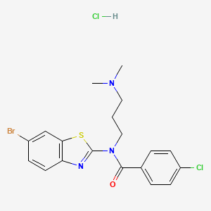N-(6-bromobenzo[d]thiazol-2-yl)-4-chloro-N-(3-(dimethylamino)propyl)benzamide hydrochloride