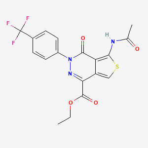 Ethyl 5-acetamido-4-oxo-3-(4-(trifluoromethyl)phenyl)-3,4-dihydrothieno[3,4-d]pyridazine-1-carboxylate