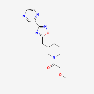 2-Ethoxy-1-(3-((3-(pyrazin-2-yl)-1,2,4-oxadiazol-5-yl)methyl)piperidin-1-yl)ethanone