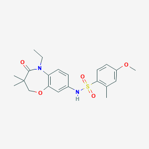 N-(5-ethyl-3,3-dimethyl-4-oxo-2,3,4,5-tetrahydrobenzo[b][1,4]oxazepin-8-yl)-4-methoxy-2-methylbenzenesulfonamide
