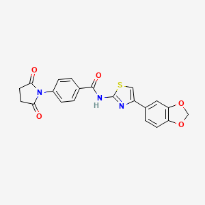 N-(4-(benzo[d][1,3]dioxol-5-yl)thiazol-2-yl)-4-(2,5-dioxopyrrolidin-1-yl)benzamide