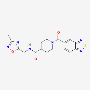 molecular formula C17H18N6O3S B2673256 1-(2,1,3-benzothiadiazole-5-carbonyl)-N-[(3-methyl-1,2,4-oxadiazol-5-yl)methyl]piperidine-4-carboxamide CAS No. 1334373-34-0
