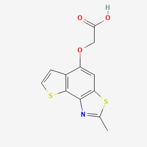 2-({4-Methyl-5,12-dithia-3-azatricyclo[7.3.0.0,2,6]dodeca-1,3,6,8,10-pentaen-8-yl}oxy)acetic acid