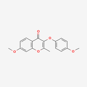 molecular formula C18H16O5 B2673291 7-Methoxy-3-(4-methoxyphenoxy)-2-methylchromen-4-one CAS No. 637749-34-9