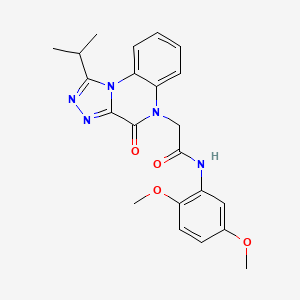 molecular formula C22H23N5O4 B2673295 N-(2,5-dimethoxyphenyl)-2-(1-isopropyl-4-oxo-[1,2,4]triazolo[4,3-a]quinoxalin-5(4H)-yl)acetamide CAS No. 1358415-54-9