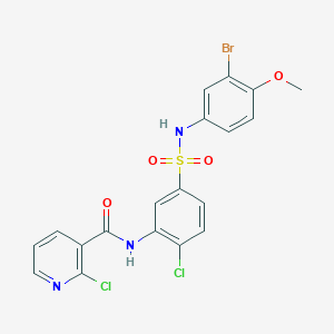 molecular formula C19H14BrCl2N3O4S B2673298 N-[5-[(3-bromo-4-methoxyphenyl)sulfamoyl]-2-chlorophenyl]-2-chloropyridine-3-carboxamide CAS No. 721891-31-2