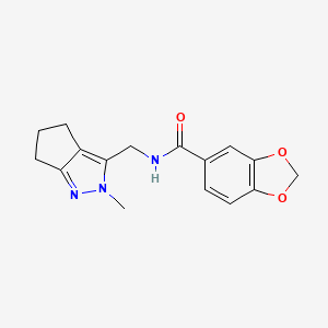 N-((2-methyl-2,4,5,6-tetrahydrocyclopenta[c]pyrazol-3-yl)methyl)benzo[d][1,3]dioxole-5-carboxamide