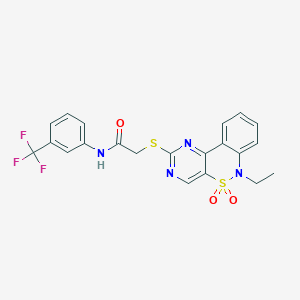 2-[(6-ethyl-5,5-dioxido-6H-pyrimido[5,4-c][2,1]benzothiazin-2-yl)thio]-N-[3-(trifluoromethyl)phenyl]acetamide