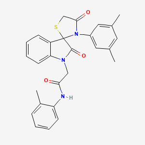 2-(3'-(3,5-dimethylphenyl)-2,4'-dioxospiro[indoline-3,2'-thiazolidin]-1-yl)-N-(o-tolyl)acetamide