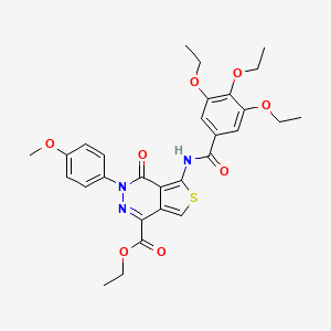 Ethyl 3-(4-methoxyphenyl)-4-oxo-5-[(3,4,5-triethoxybenzoyl)amino]thieno[3,4-d]pyridazine-1-carboxylate