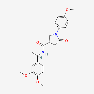 molecular formula C22H26N2O5 B2673370 N-[1-(3,4-dimethoxyphenyl)ethyl]-1-(4-methoxyphenyl)-5-oxopyrrolidine-3-carboxamide CAS No. 1252924-95-0