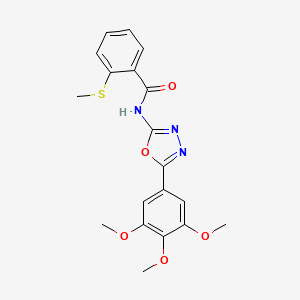 molecular formula C19H19N3O5S B2673371 2-methylsulfanyl-N-[5-(3,4,5-trimethoxyphenyl)-1,3,4-oxadiazol-2-yl]benzamide CAS No. 896345-60-1