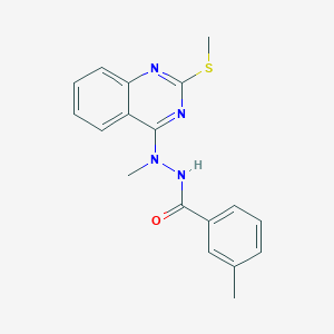 molecular formula C18H18N4OS B2673373 N',3-dimethyl-N'-[2-(methylsulfanyl)-4-quinazolinyl]benzenecarbohydrazide CAS No. 341968-22-7