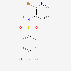 molecular formula C11H8BrFN2O4S2 B2673376 4-[(2-Bromopyridin-3-yl)sulfamoyl]benzene-1-sulfonyl fluoride CAS No. 2094389-81-6