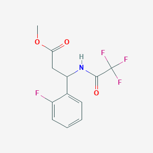 molecular formula C12H11F4NO3 B2673377 甲基-3-(2-氟苯基)-3-[(2,2,2-三氟乙酰)氨基]丙酸酯 CAS No. 866050-44-4
