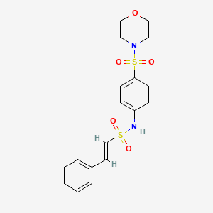 molecular formula C18H20N2O5S2 B2673379 (E)-N-(4-morpholin-4-ylsulfonylphenyl)-2-phenylethenesulfonamide CAS No. 878948-65-3