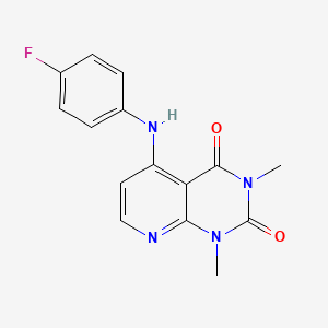 molecular formula C15H13FN4O2 B2673397 5-((4-fluorophenyl)amino)-1,3-dimethylpyrido[2,3-d]pyrimidine-2,4(1H,3H)-dione CAS No. 941883-99-4