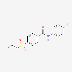 molecular formula C15H15ClN2O3S B2673429 N-(4-chlorophenyl)-6-(propylsulfonyl)nicotinamide CAS No. 339031-81-1