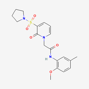 molecular formula C19H23N3O5S B2673438 N-(2-methoxy-5-methylphenyl)-2-[2-oxo-3-(pyrrolidine-1-sulfonyl)-1,2-dihydropyridin-1-yl]acetamide CAS No. 1251605-66-9