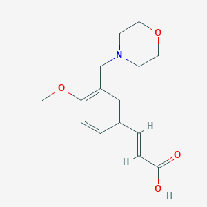 molecular formula C15H19NO4 B2673443 (2E)-3-[4-methoxy-3-(morpholin-4-ylmethyl)phenyl]acrylic acid CAS No. 893732-30-4