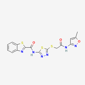 N-(5-((2-((5-methylisoxazol-3-yl)amino)-2-oxoethyl)thio)-1,3,4-thiadiazol-2-yl)benzo[d]thiazole-2-carboxamide
