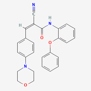 (Z)-2-Cyano-3-(4-morpholin-4-ylphenyl)-N-(2-phenoxyphenyl)prop-2-enamide
