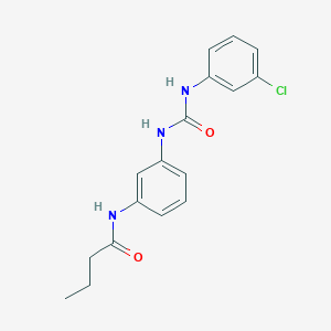 molecular formula C17H18ClN3O2 B267354 N-(3-{[(3-chloroanilino)carbonyl]amino}phenyl)butanamide 