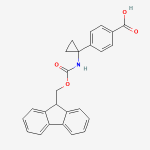 molecular formula C25H21NO4 B2673572 4-[1-({[(9H-fluoren-9-yl)methoxy]carbonyl}amino)cyclopropyl]benzoic acid CAS No. 2137629-53-7