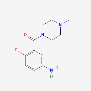 molecular formula C12H16FN3O B2673595 (5-Amino-2-fluorophenyl)(4-methylpiperazin-1-yl)methanone CAS No. 1156817-81-0