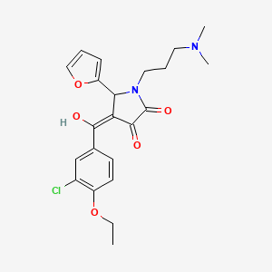 B2673628 4-(3-chloro-4-ethoxybenzoyl)-1-(3-(dimethylamino)propyl)-5-(furan-2-yl)-3-hydroxy-1H-pyrrol-2(5H)-one CAS No. 636988-53-9