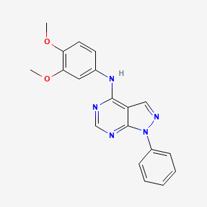 molecular formula C19H17N5O2 B2673657 N-(3,4-dimethoxyphenyl)-1-phenyl-1H-pyrazolo[3,4-d]pyrimidin-4-amine CAS No. 393786-56-6