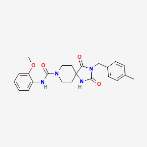 molecular formula C23H26N4O4 B2673692 N-(2-methoxyphenyl)-3-[(4-methylphenyl)methyl]-2,4-dioxo-1,3,8-triazaspiro[4.5]decane-8-carboxamide CAS No. 1021081-32-2