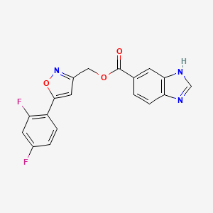 molecular formula C18H11F2N3O3 B2673716 (5-(2,4-difluorophenyl)isoxazol-3-yl)methyl 1H-benzo[d]imidazole-5-carboxylate CAS No. 1211775-55-1