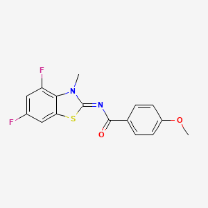 molecular formula C16H12F2N2O2S B2673735 N-[(2Z)-4,6-difluoro-3-methyl-2,3-dihydro-1,3-benzothiazol-2-ylidene]-4-methoxybenzamide CAS No. 868371-19-1