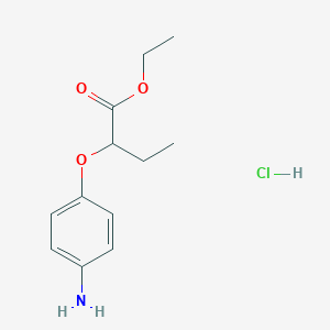 molecular formula C12H18ClNO3 B2673748 Ethyl 2-(4-aminophenoxy)butanoate hydrochloride CAS No. 1461714-80-6