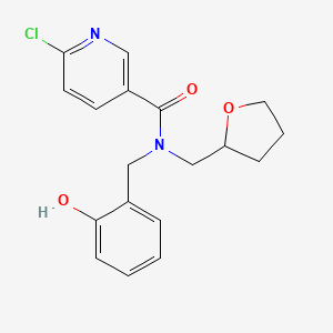 molecular formula C18H19ClN2O3 B2673753 6-chloro-N-[(2-hydroxyphenyl)methyl]-N-[(oxolan-2-yl)methyl]pyridine-3-carboxamide CAS No. 1311843-46-5