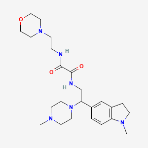 molecular formula C24H38N6O3 B2673771 N1-(2-(1-methylindolin-5-yl)-2-(4-methylpiperazin-1-yl)ethyl)-N2-(2-morpholinoethyl)oxalamide CAS No. 922557-62-8