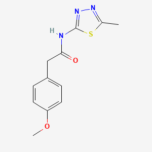 molecular formula C12H13N3O2S B2673774 2-(4-methoxyphenyl)-N-(5-methyl-1,3,4-thiadiazol-2-yl)acetamide 
