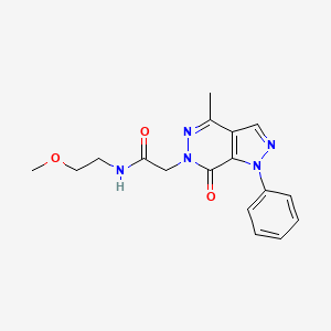 molecular formula C17H19N5O3 B2673778 N-(2-methoxyethyl)-2-(4-methyl-7-oxo-1-phenyl-1H-pyrazolo[3,4-d]pyridazin-6(7H)-yl)acetamide CAS No. 942008-74-4