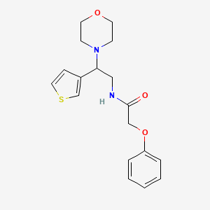molecular formula C18H22N2O3S B2673794 N-(2-morpholino-2-(thiophen-3-yl)ethyl)-2-phenoxyacetamide CAS No. 946374-41-0