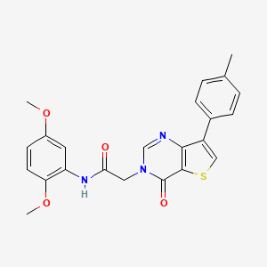molecular formula C23H21N3O4S B2673803 N-(2,5-dimethoxyphenyl)-2-[7-(4-methylphenyl)-4-oxothieno[3,2-d]pyrimidin-3(4H)-yl]acetamide CAS No. 1207030-11-2