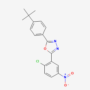 molecular formula C18H16ClN3O3 B2673856 2-[4-(Tert-butyl)phenyl]-5-(2-chloro-5-nitrophenyl)-1,3,4-oxadiazole CAS No. 243644-28-2