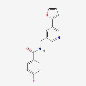 4-fluoro-N-((5-(furan-2-yl)pyridin-3-yl)methyl)benzamide