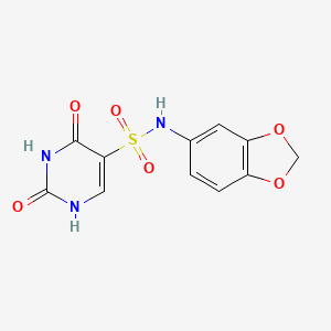 molecular formula C11H9N3O6S B2673862 N-(2H-1,3-BENZODIOXOL-5-YL)-2-HYDROXY-6-OXO-1,6-DIHYDROPYRIMIDINE-5-SULFONAMIDE CAS No. 897613-77-3